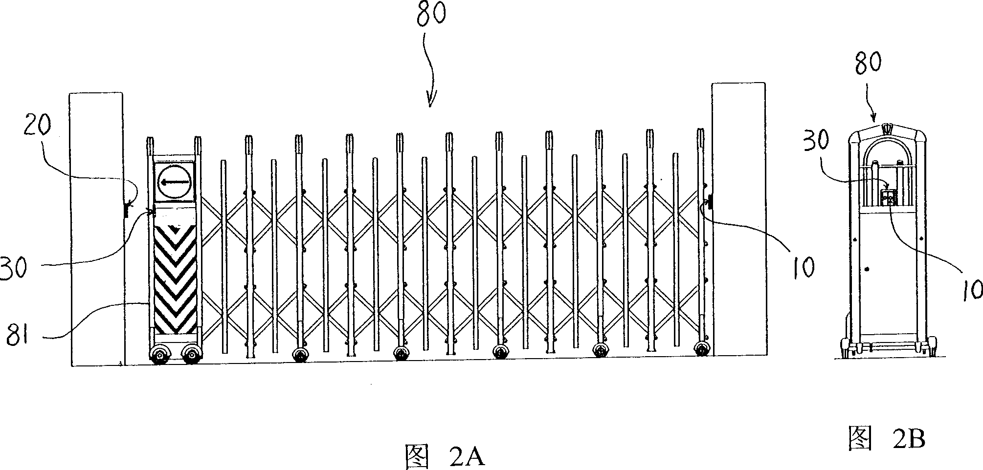 Light controlled linear operator of trackless electric extension gate