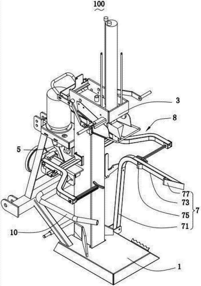 Combined driving vertical type machine for splitting wood