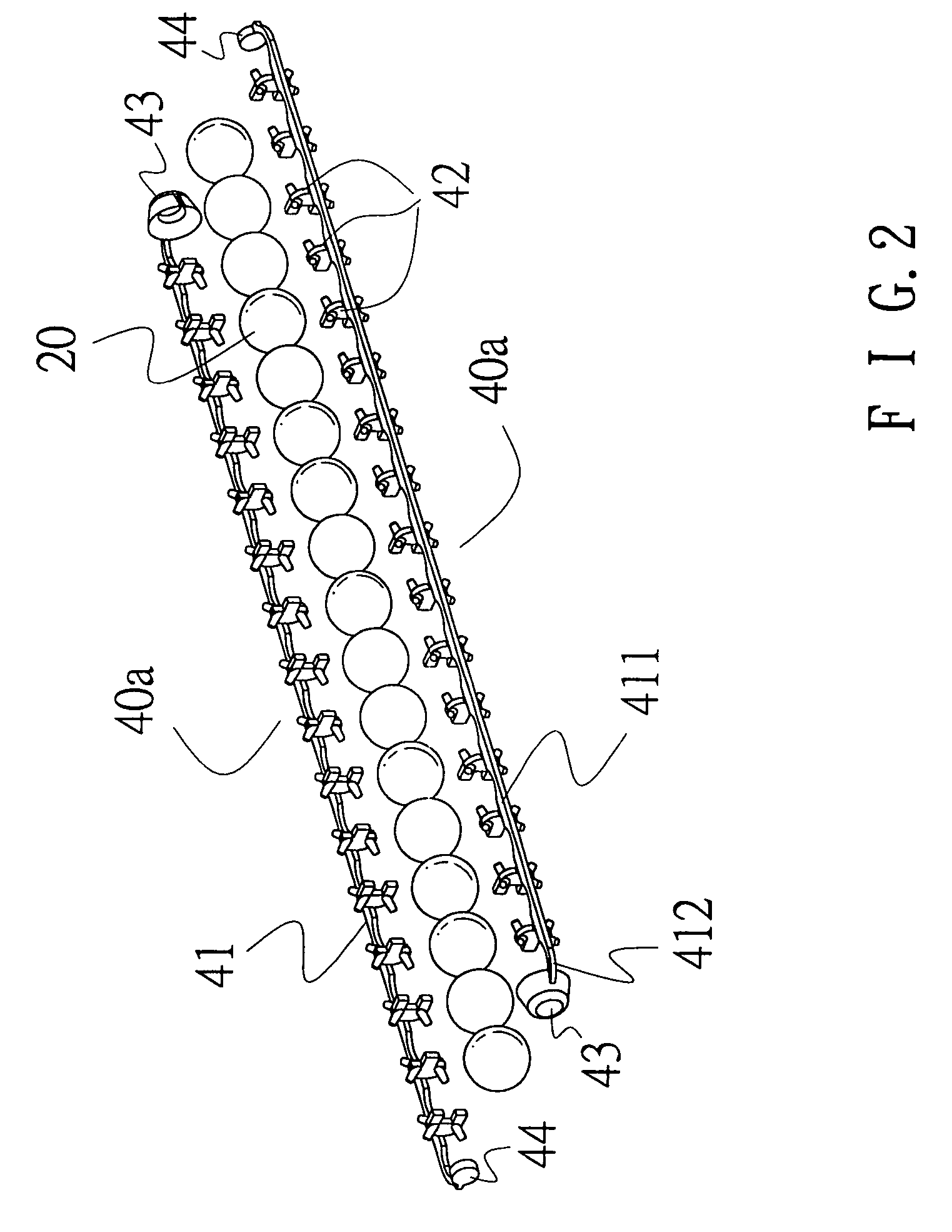 Clip-chain module of rolling unit