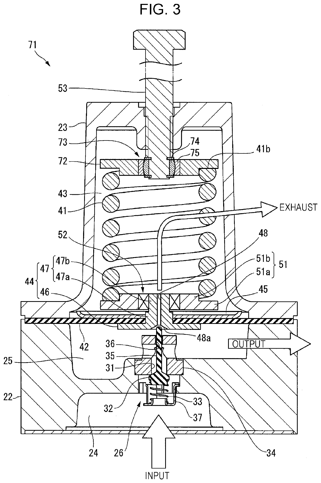 Air pressure control device and adjustment valve