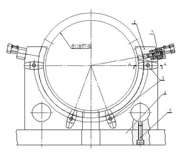 Fixture for linear cutting of oil scraper ring seats of piston rods of low-speed marine diesel engines