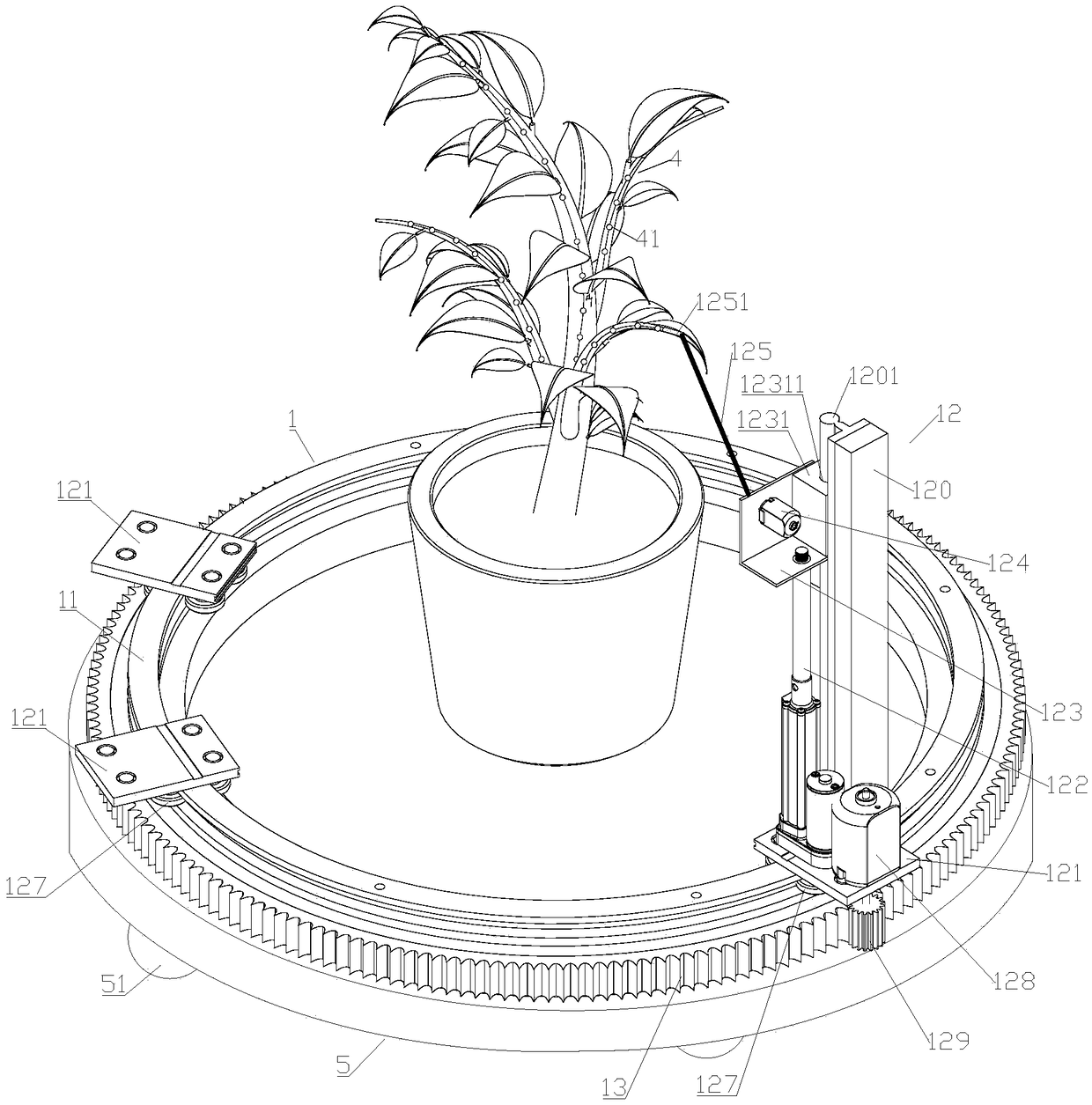 Movable bonsai table lamp