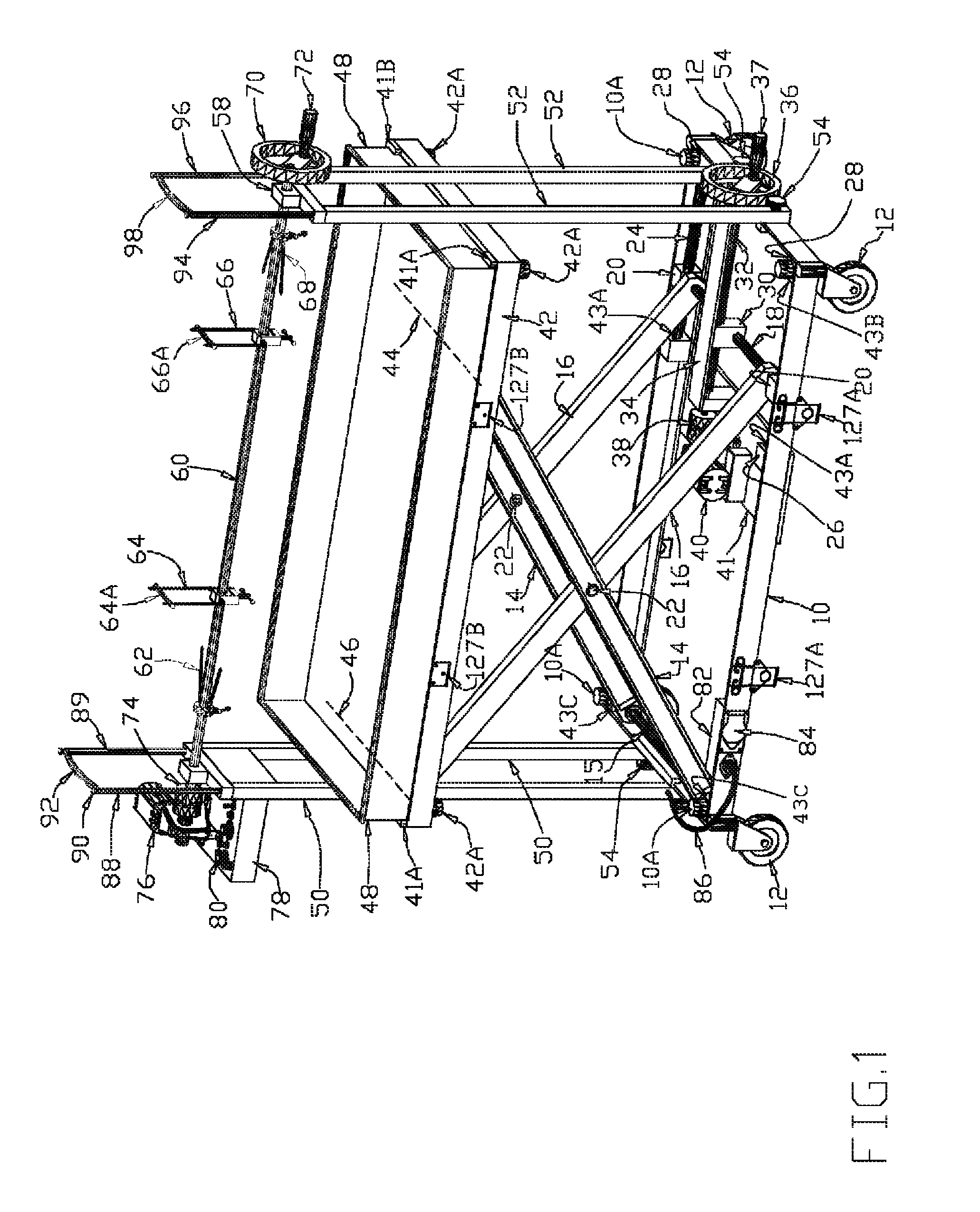 Collapsible barbeque with variable firebed position and method of use