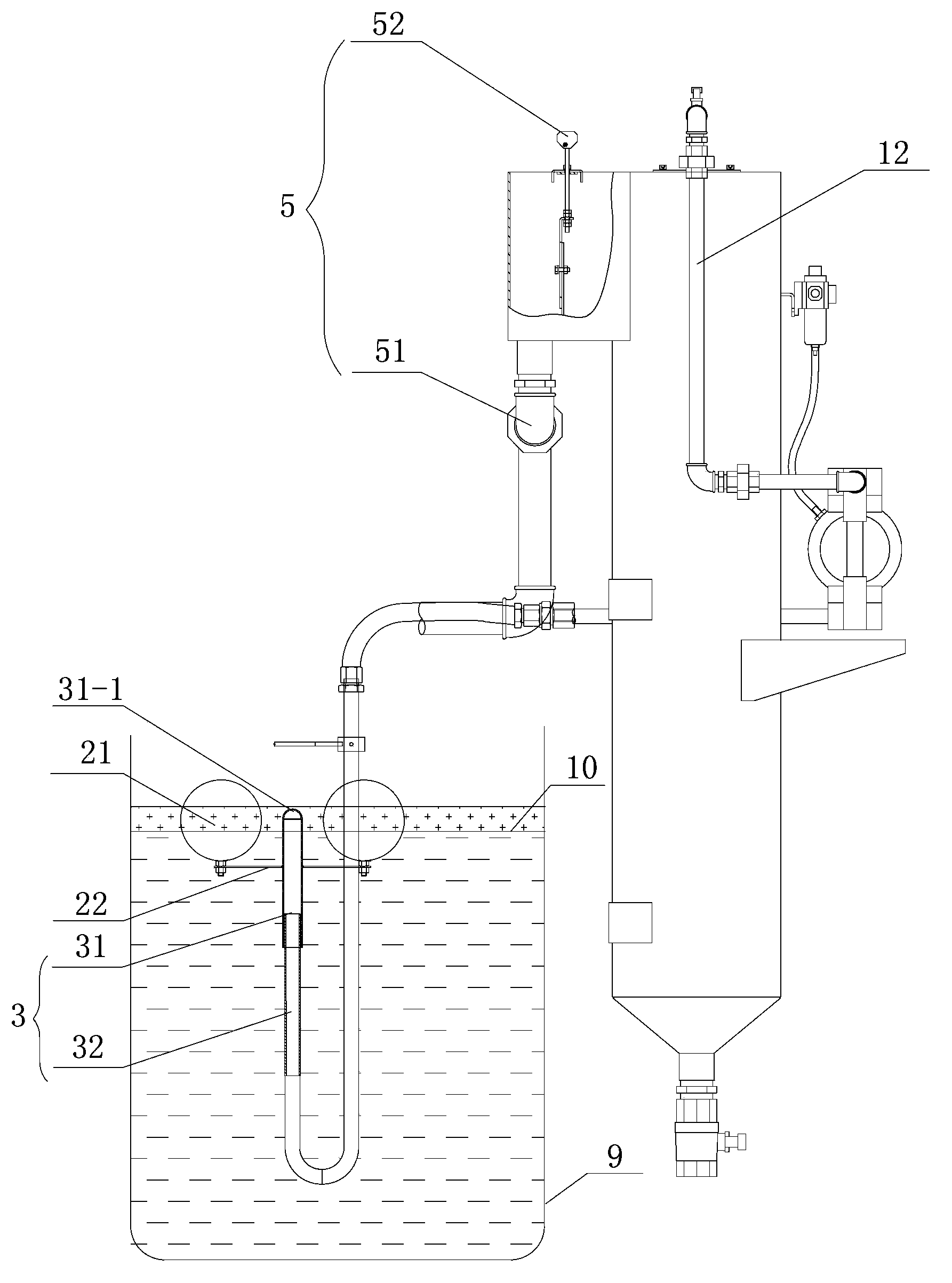 Oil-water separator for heat treatment production line