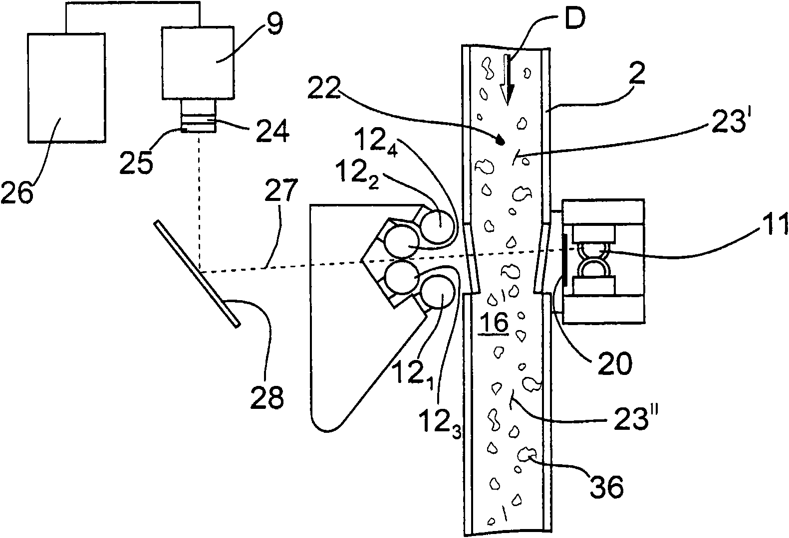 Apparatus in a spinning room preparation, ginning or the like installation for detection of foreign matter in fibre material