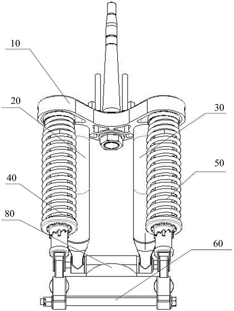 Motorcycle front shock absorber with stable frame