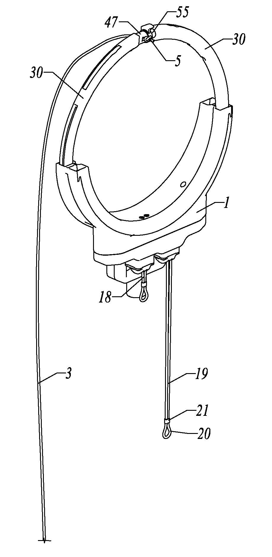 Remotely-operated rope-threading tool
