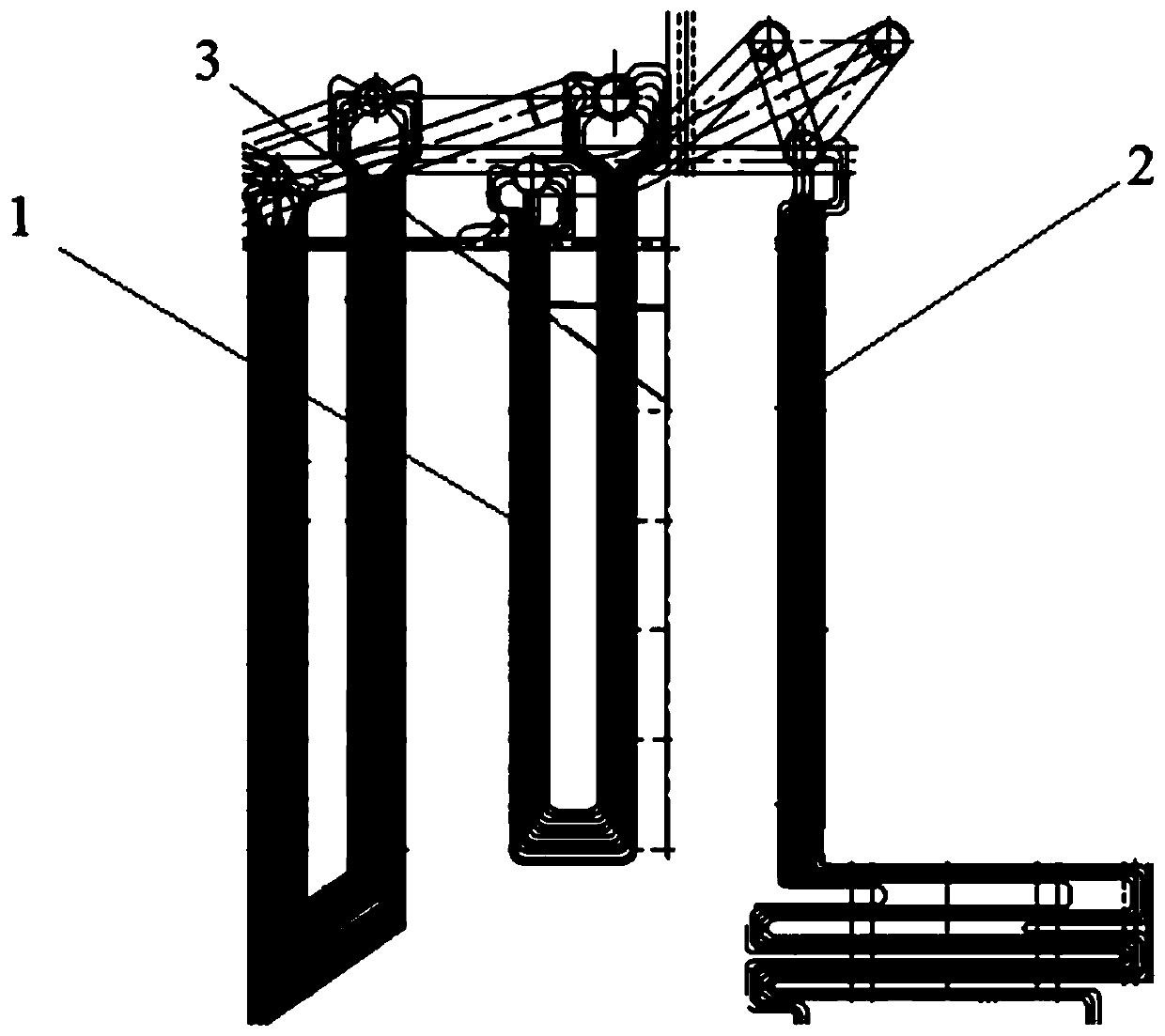 Device and method for accurately measuring flue gas temperature field in front of low-temperature reheater of large coal-fired boiler