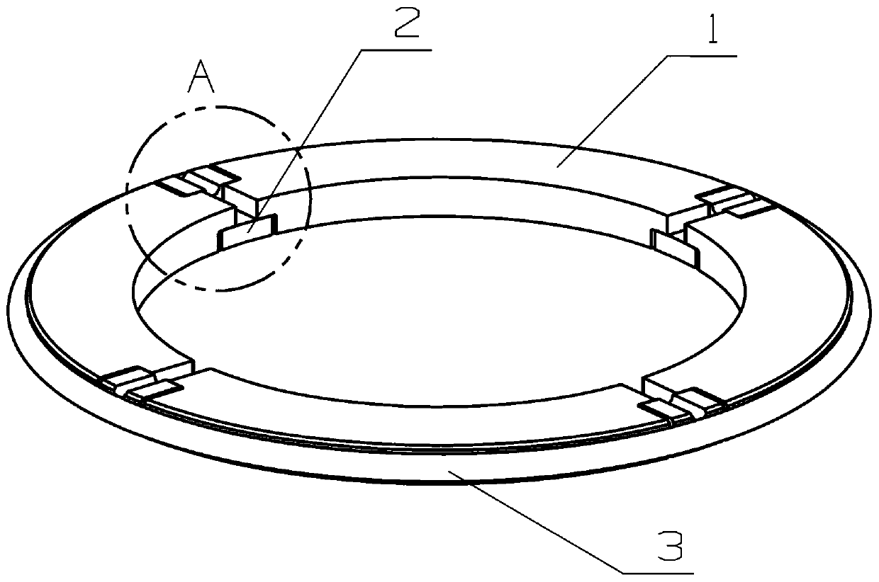 A low-speed diesel engine stuffing box internal sealing ring structure