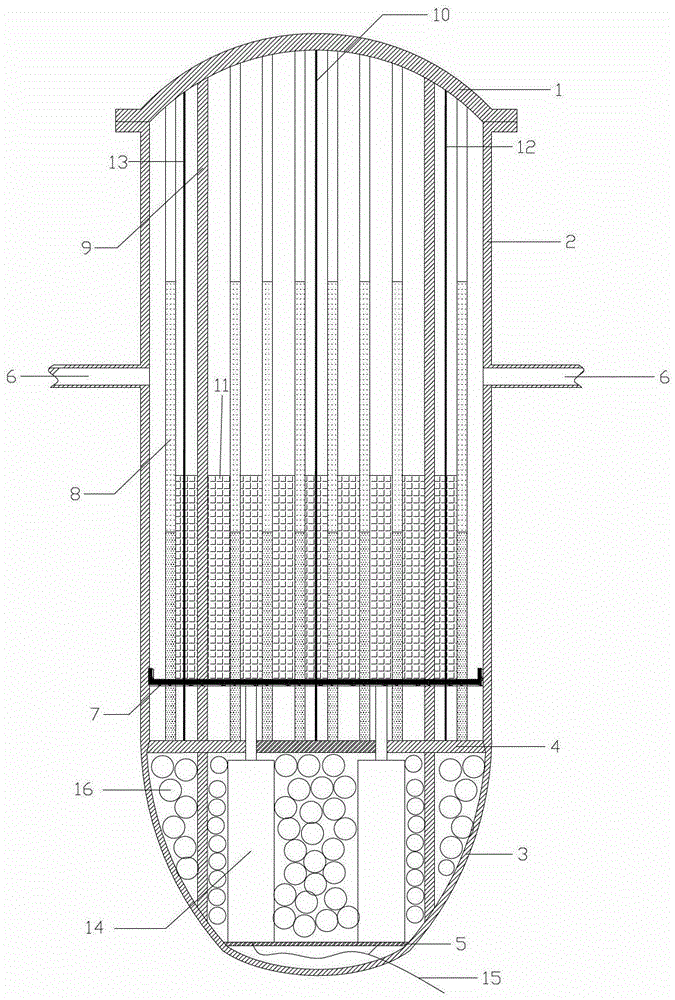 Thruster reactor pressure vessel with internals