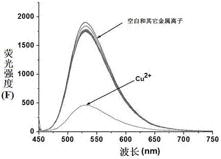 Water-soluble copper ion fluorescent probe material based on naphthalimide dicarboxylic acid as well as preparation and application thereof