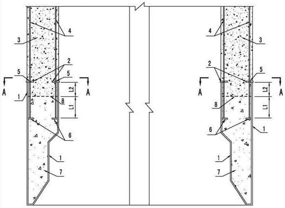 Connection construction method of concrete caisson and steel caisson