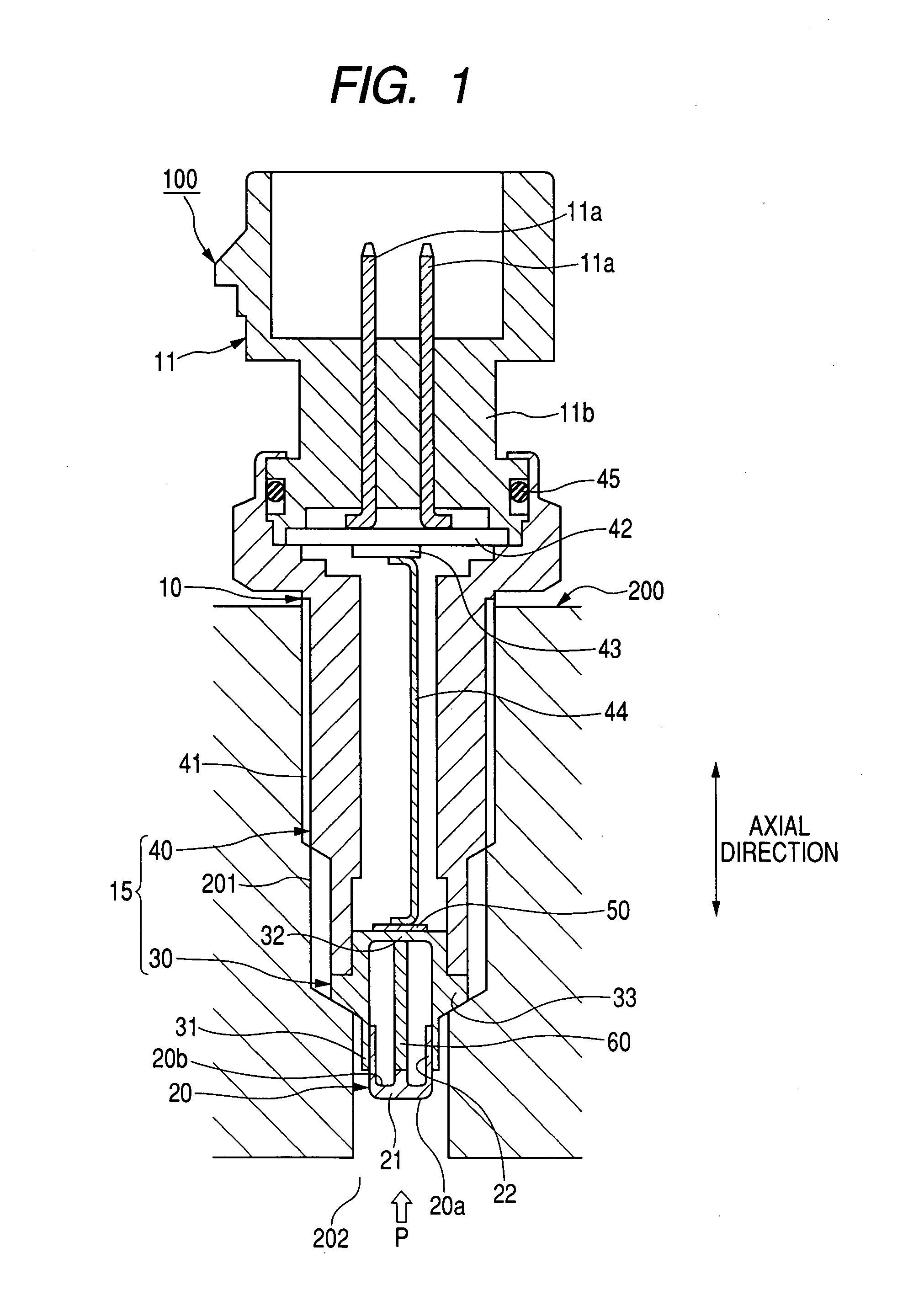 Pressure sensor with diaphragm for detecting pressure