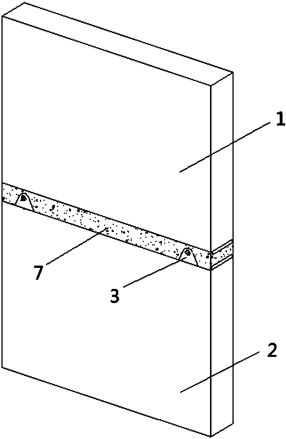 Vertical multi-hinge connection structure between assembled shear walls and construction method