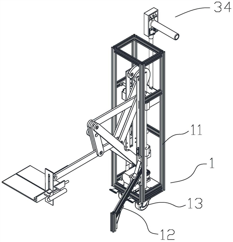 A standing component for helping the elderly and a foldable household standing device for helping the elderly