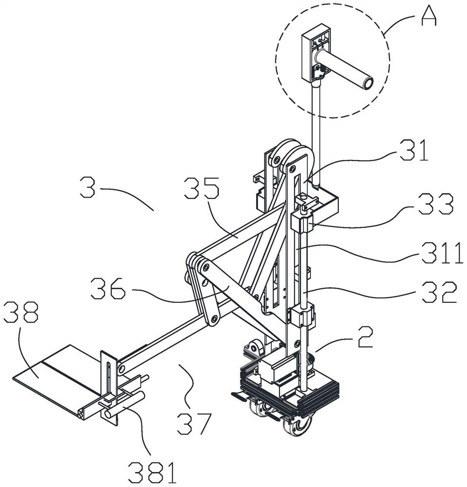 A standing component for helping the elderly and a foldable household standing device for helping the elderly