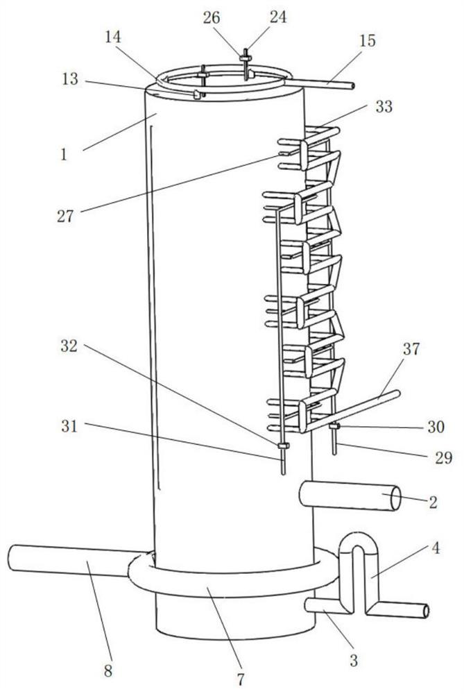 Industrial waste gas composite dust removal integrated device