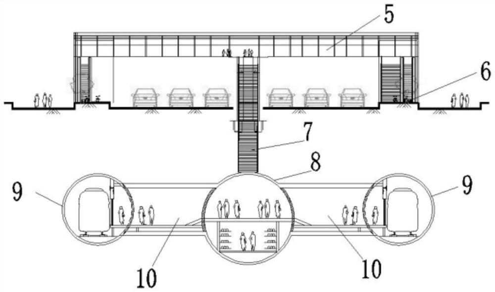 Structural layout of subway stations and intervals and mechanized rapid construction method of structural layout