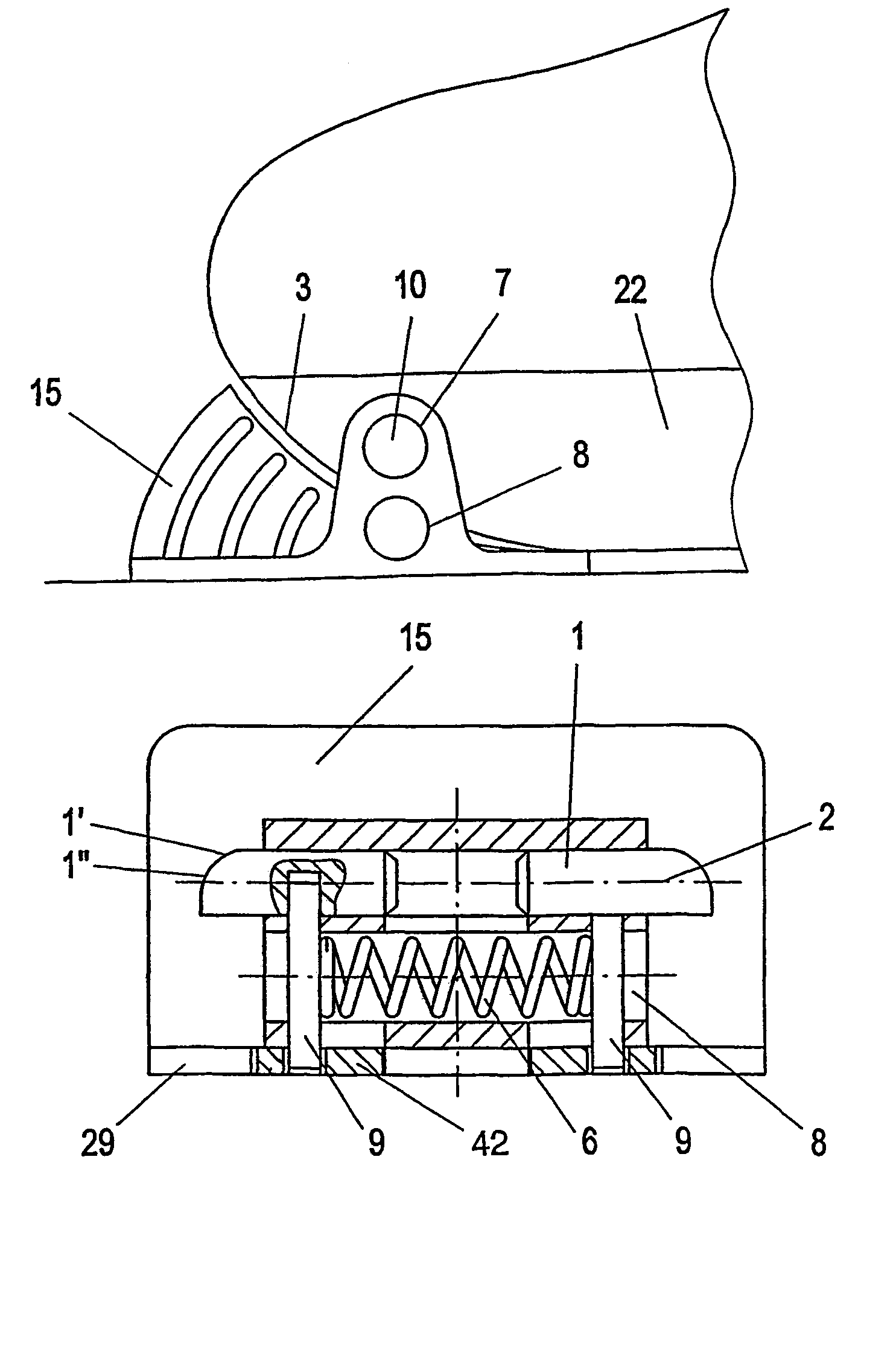 Device for connecting a sports boot with a sliding means