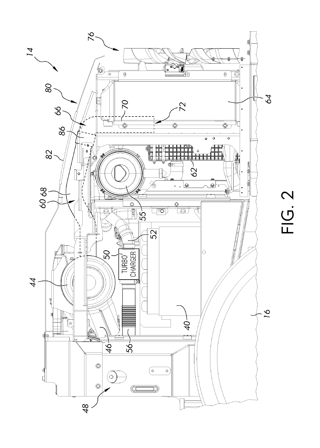 Method of removal of engine exhaust from a work machine and system thereof