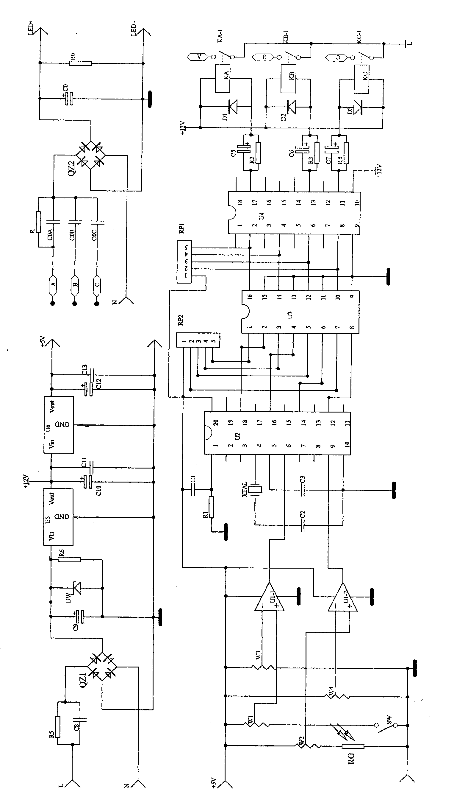 Intelligent controller of LED (light emitting diode) street lamp