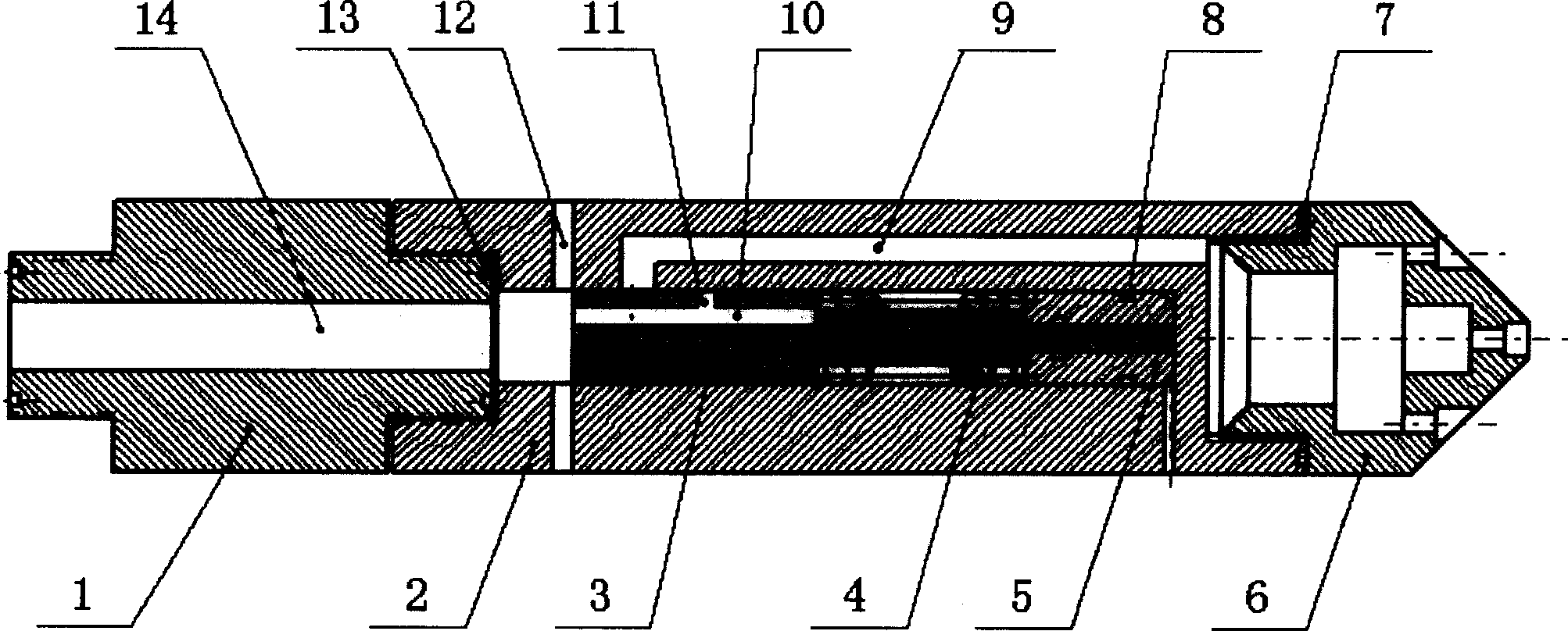 High-pressure water jet drill bit capable of punching and cutting by switching of water pressure