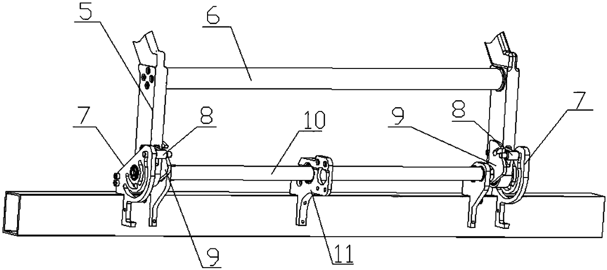 A swing arm device for the driving wheel of a line patrol robot detached from the wire