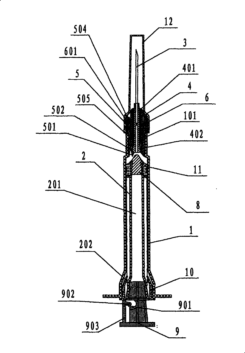 Disposable safety syringe with syringe needle capable of automatically retracting