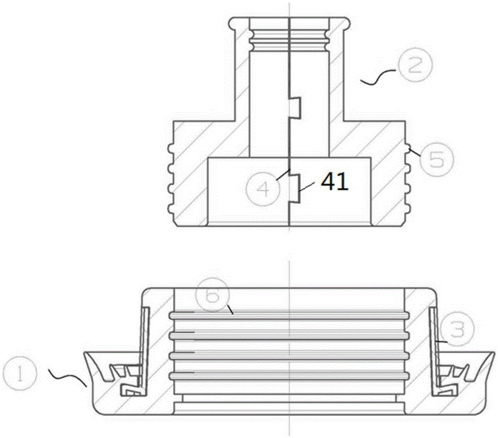 Sealing opening structure for two-sheet type rubber piece