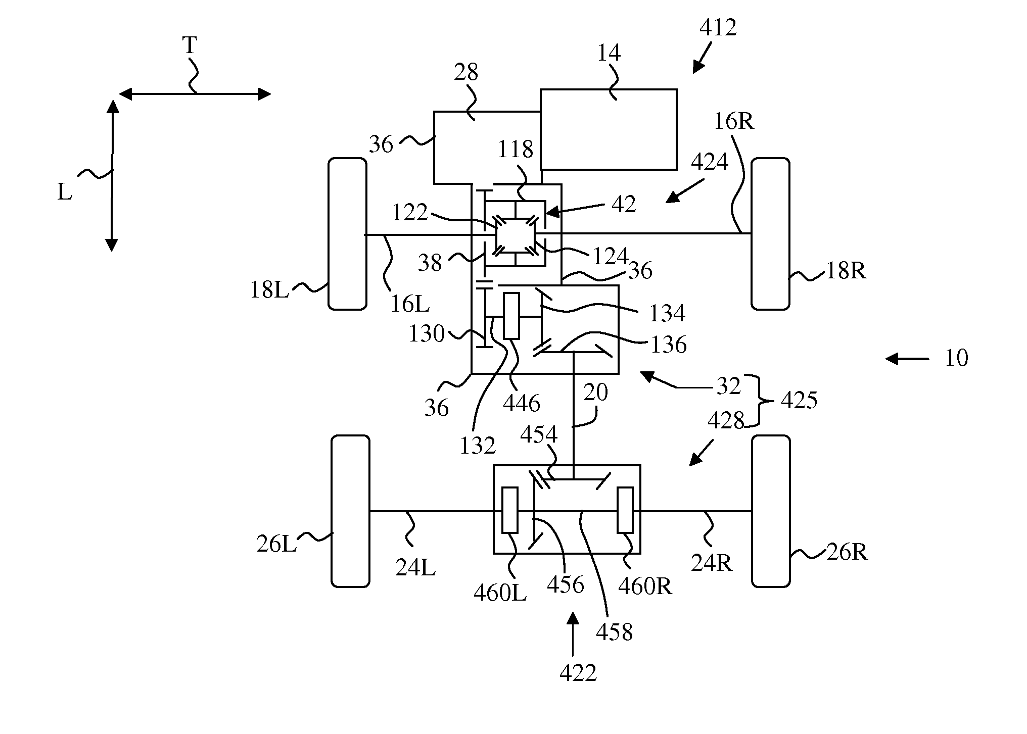 Drivetrain for a vehicle and method of controlling same