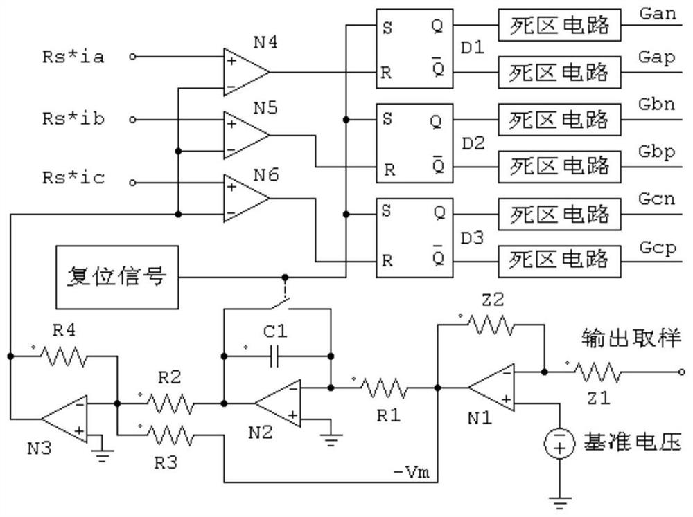 A single-cycle three-phase six-switch power factor correction pwm modulator