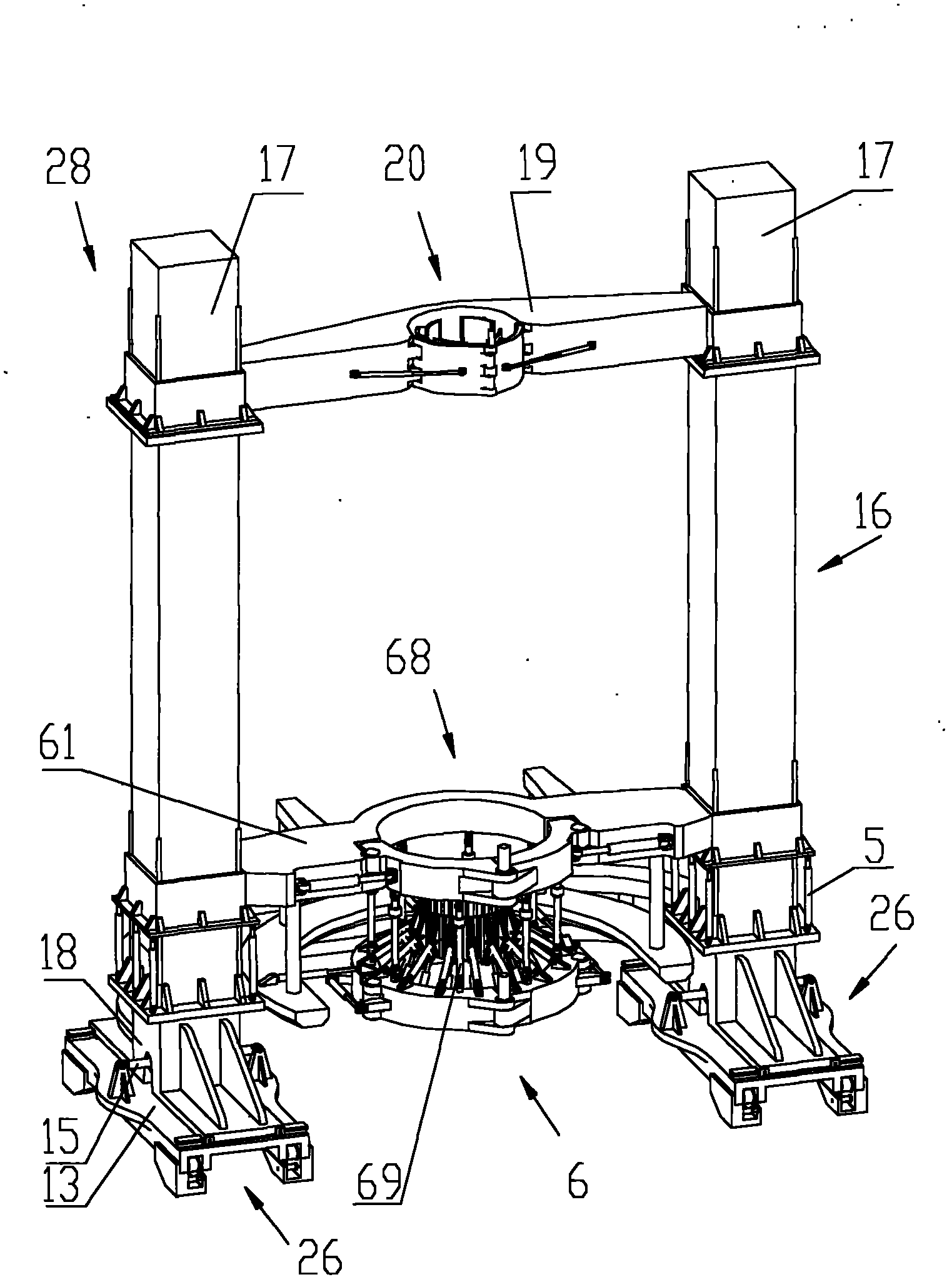 Fan integral installation rotating holding mechanism