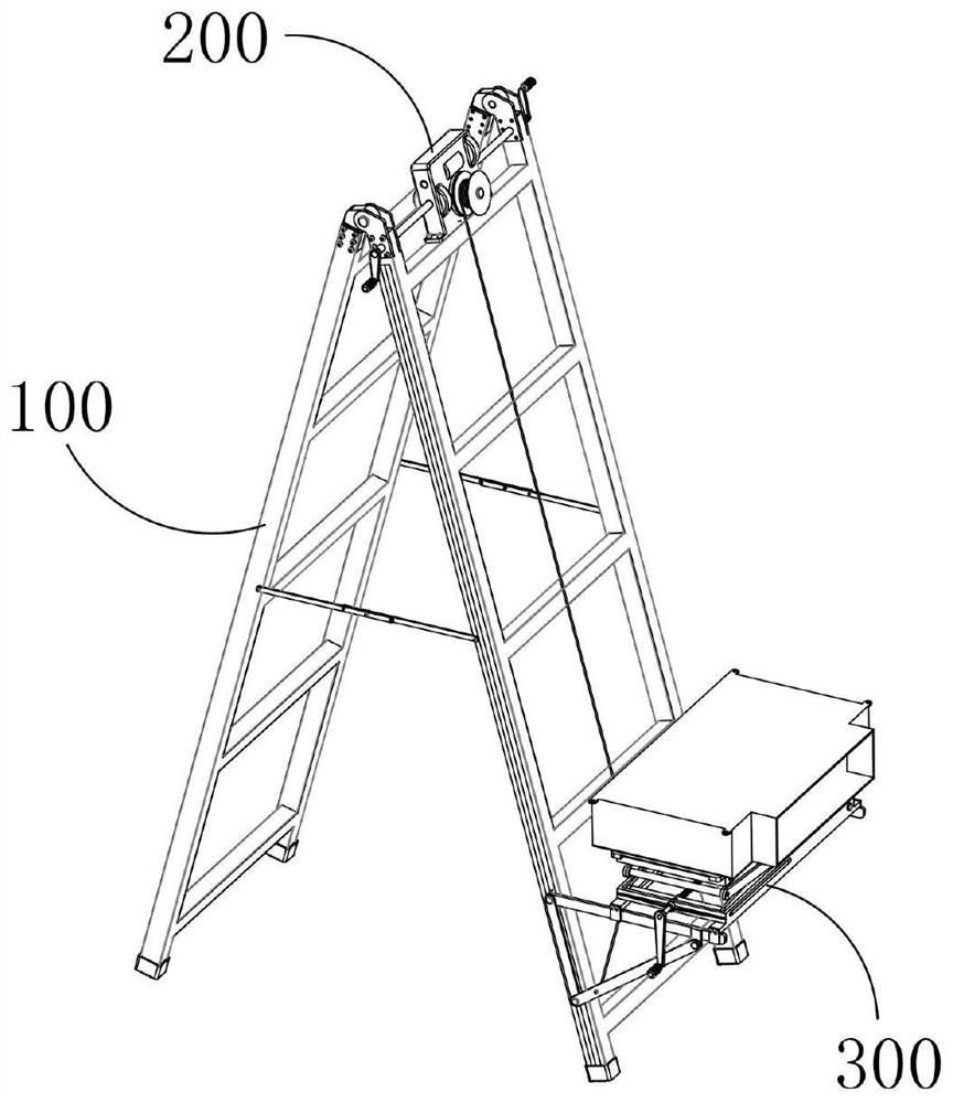 Manual ascending ladder for interior decoration