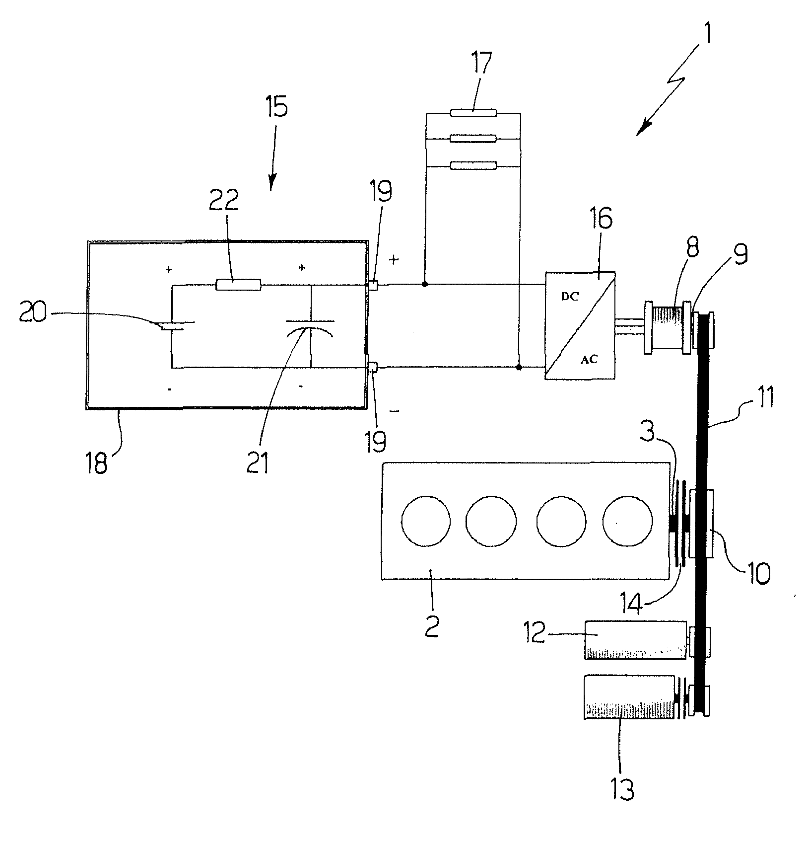 Energy storage system for powering vehicle electric user devices