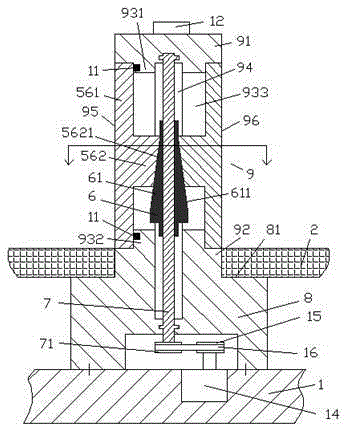 Fixing column device transmitted by belt and provided with alarm for PCB circuit board
