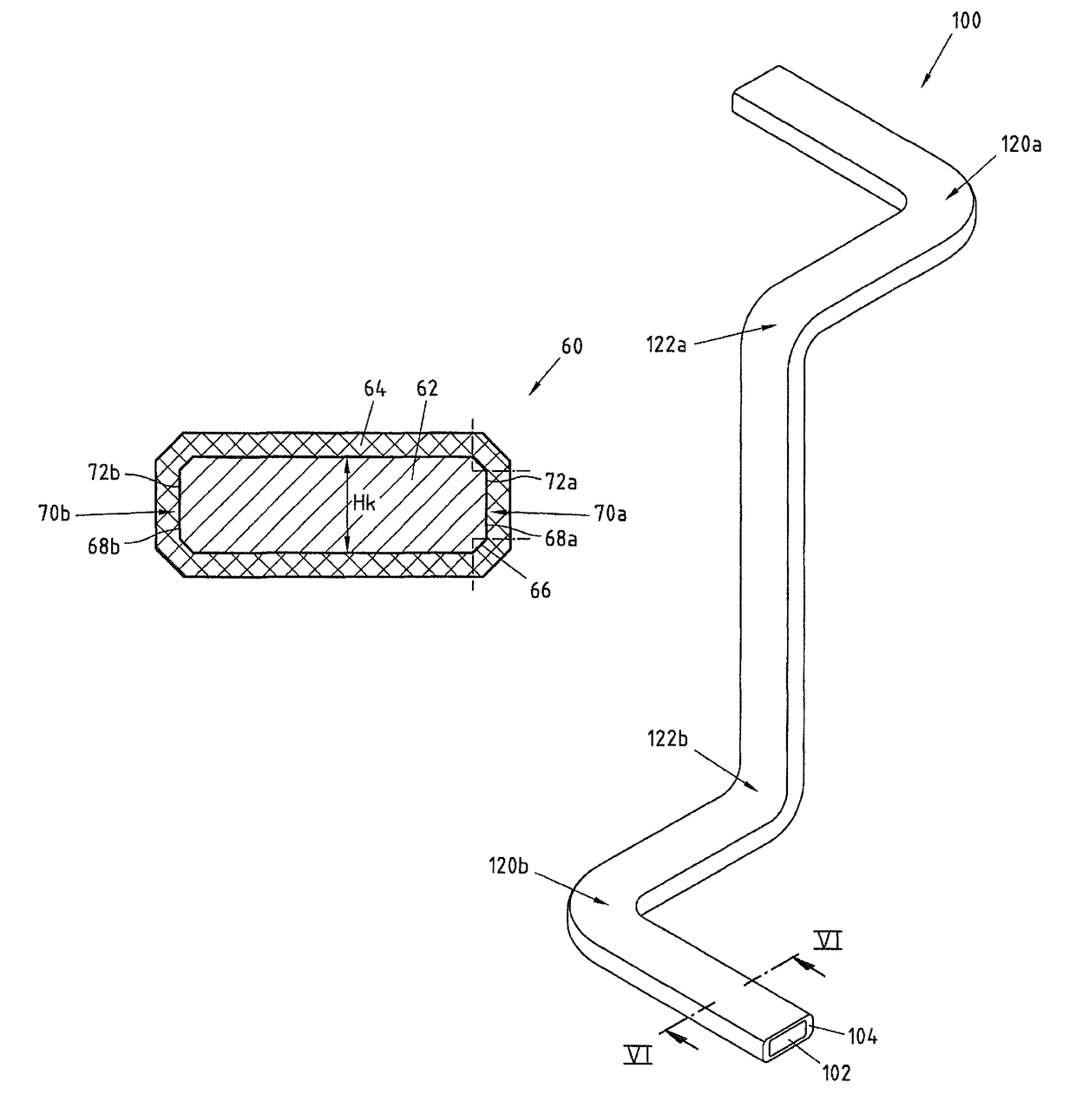 Electrical flat conductor for motor vehicles