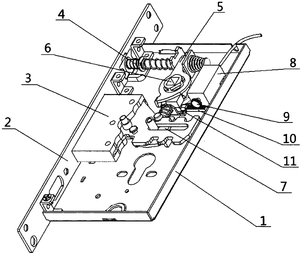 Motion mechanism capable of controlling return of main lock tongue