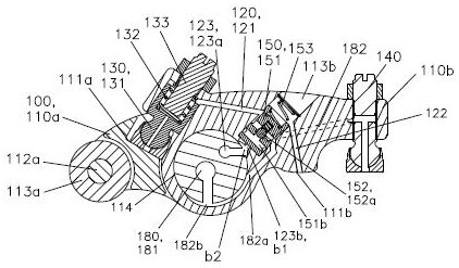 Split rocker arm and valve bridge combined type engine valve double-piston hydraulic driving device