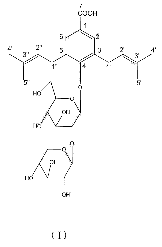 Diglucoside, and preparation method and application thereof