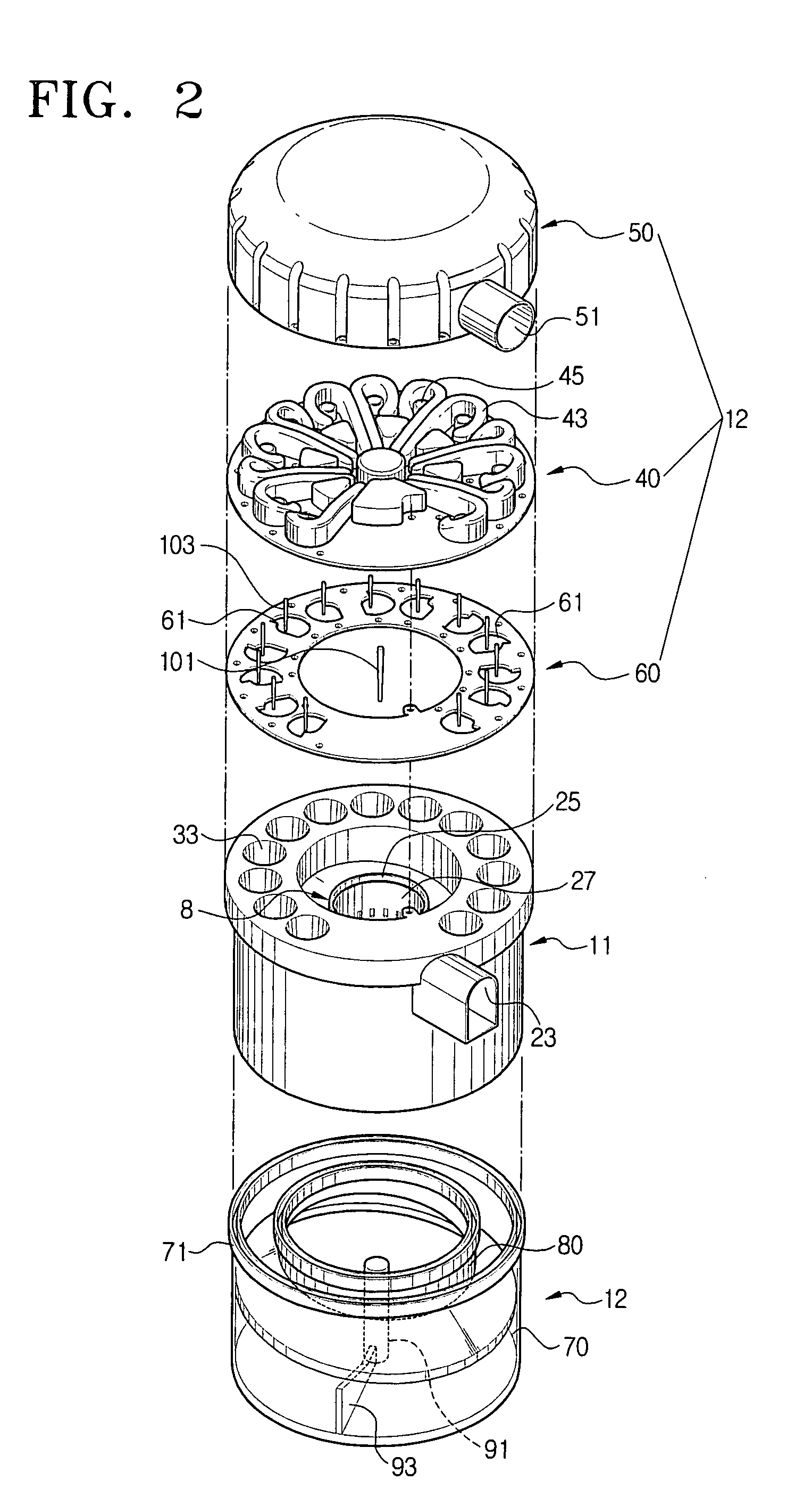 Cyclone dust collecting apparatus
