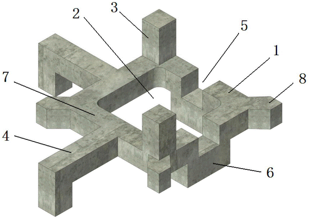 A three-dimensional ecological interlocking block with large porosity