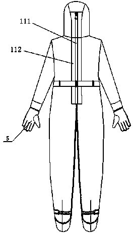 One-piece electromagnetic shielding protective clothing