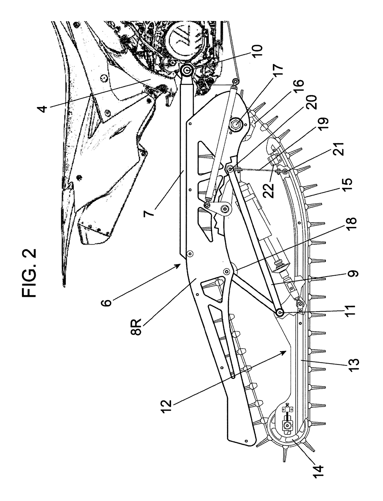 Long-travel track carriage and rising-rate suspension mechanism for a track-driven land vehicle