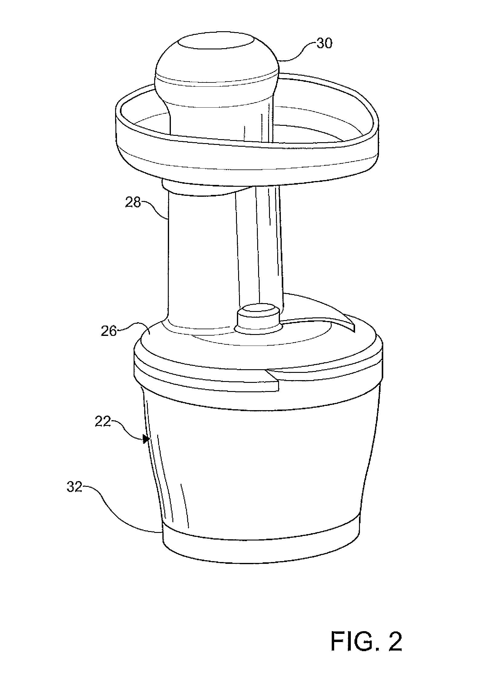 Vertical juicer with compression strainer device