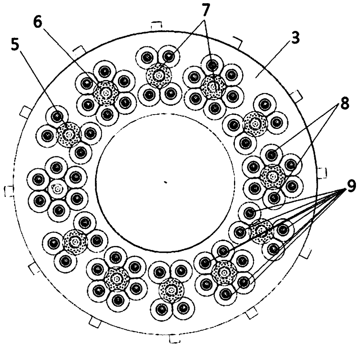 Low-pollution combustion chamber for direct injection of multi-point lean oil