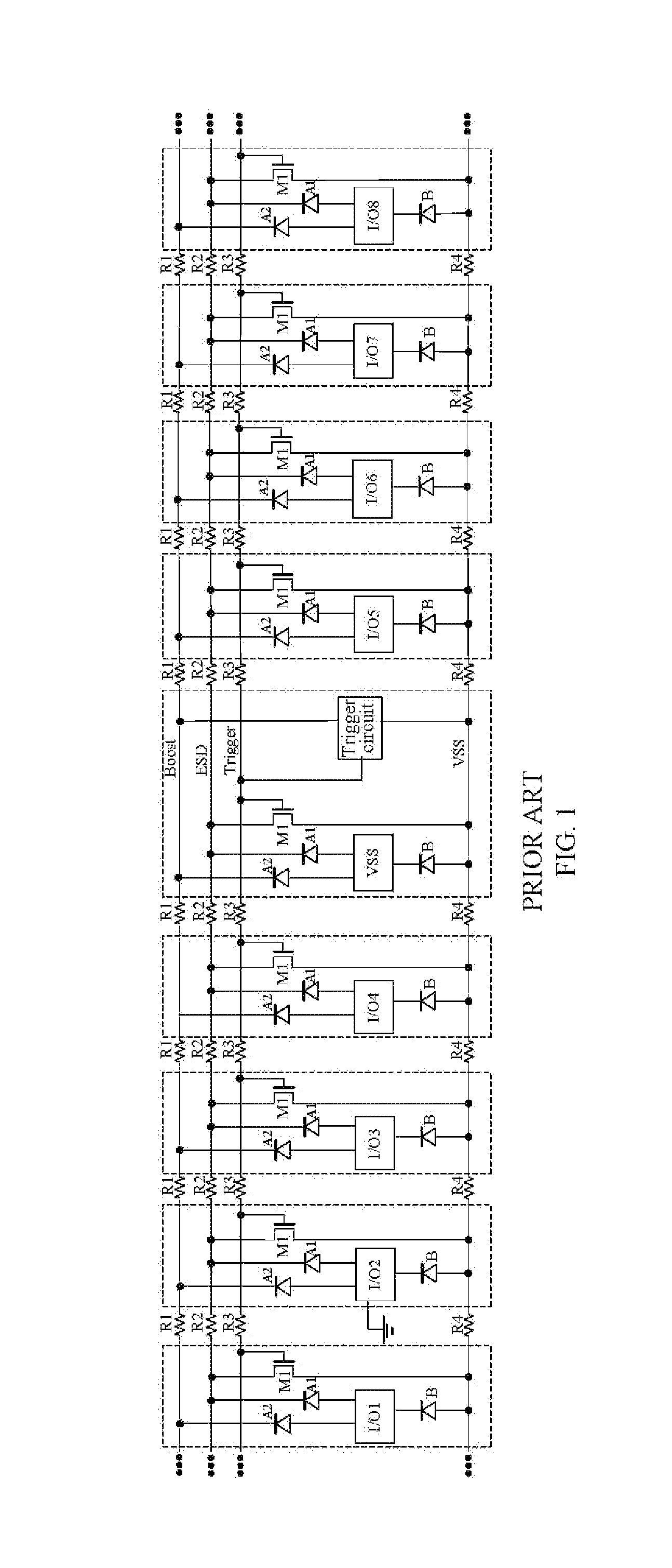 Whole-Chip Esd Protection Circuit and Esd Protection Method