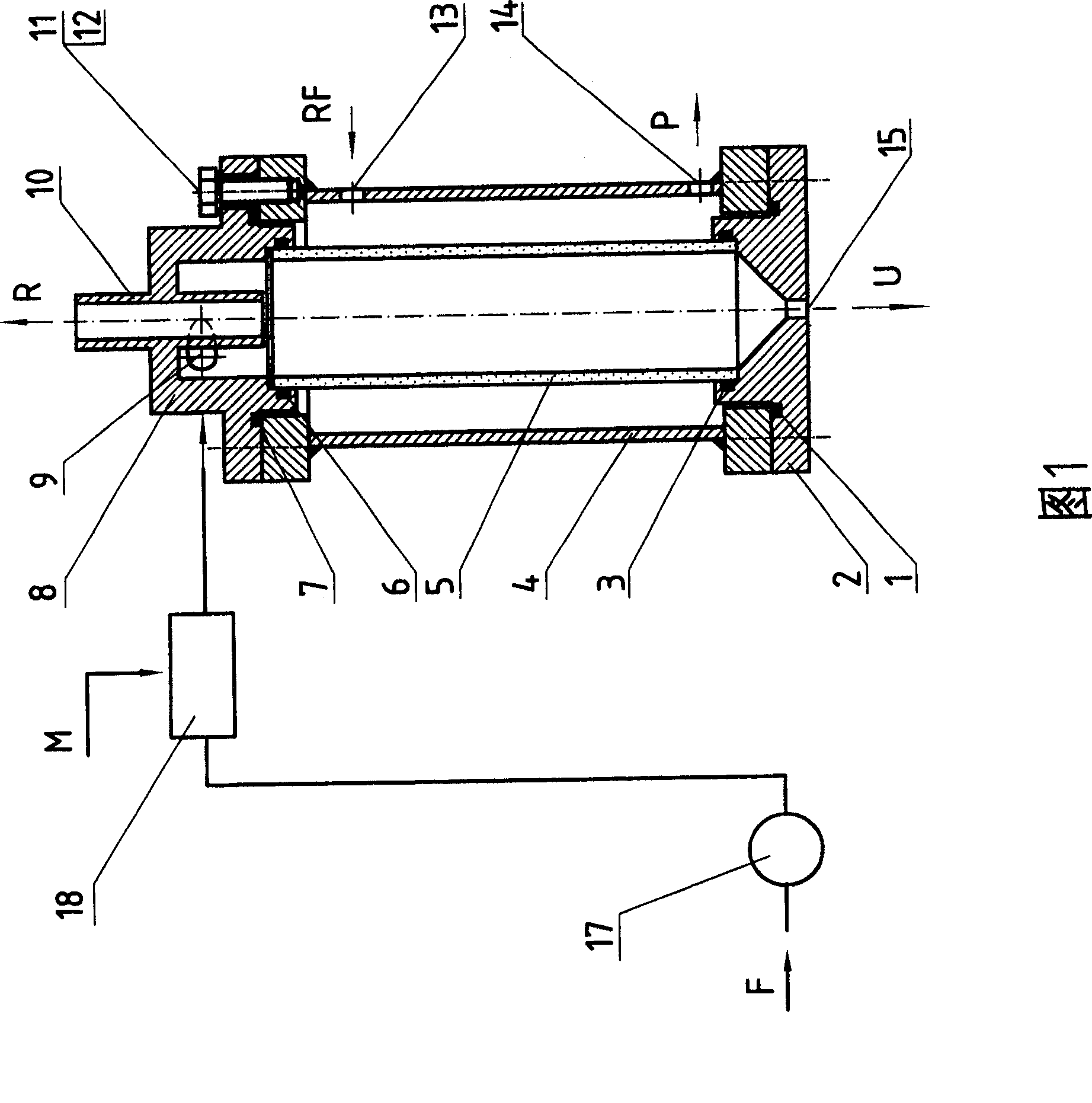 Self cleaning type internal rotation flow membrane separating device