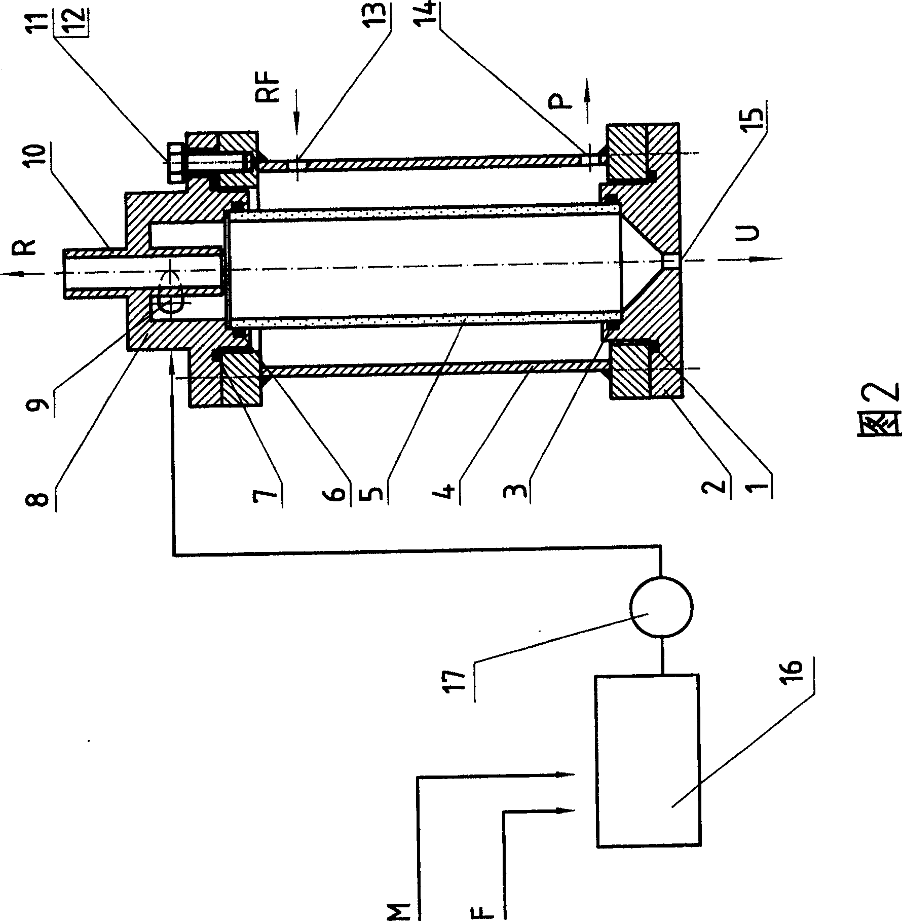 Self cleaning type internal rotation flow membrane separating device
