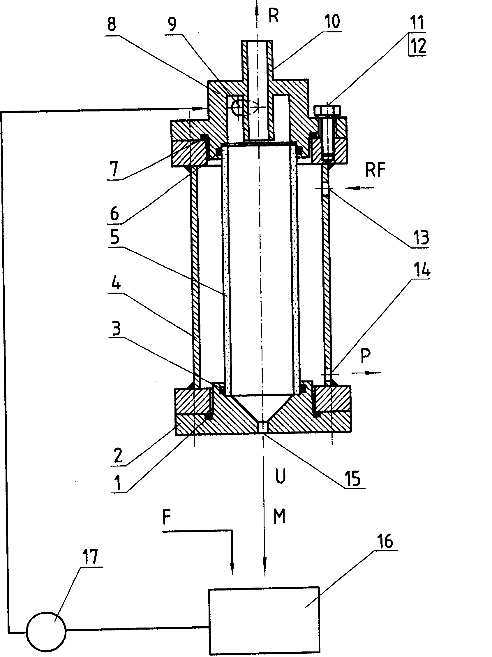 Self cleaning type internal rotation flow membrane separating device