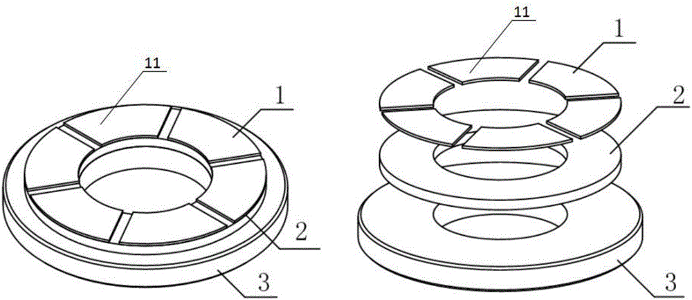 Flexible dynamic-pressure gas thrust bearing and assembling method thereof